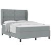 vidaXL Cama tipo Box Spring con cabecera Gris claro 160 x 200 cm tela