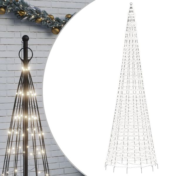 vidaXL &Aacute;rbol de Navidad en asta de bandera 1534 LED blanco fr&iacute;o 500 cm