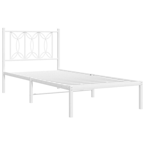 vidaXL Estructura cama sin colchón con cabecero metal blanco 80x200 cm