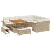 vidaXL Conjunto de sof&aacute;s de jard&iacute;n 12 uds. Beige rat&aacute;n sint&eacute;tico