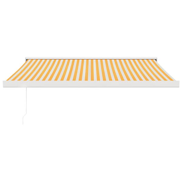 vidaXL Toldo retr&aacute;ctil aluminio y tela amarillo y blanco 3,5x2,5 m