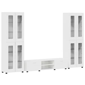 vidaXL Conjunto de mueble de TV FLORIN brillante Madera de ingenier&iacute;a