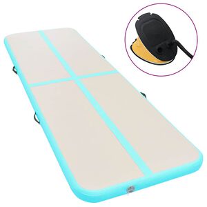 vidaXL Esterilla inflable de gimnasia y bomba 300x100x10 cm PVC verde