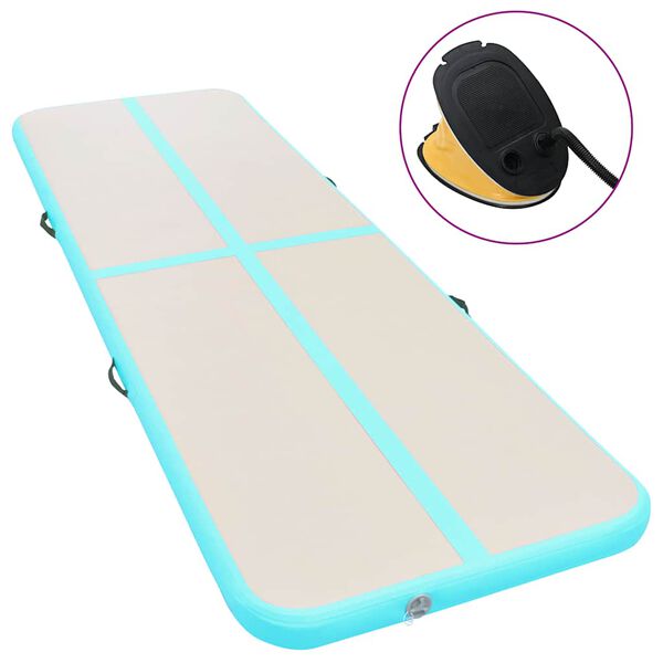 vidaXL Esterilla inflable de gimnasia y bomba 300x100x10 cm PVC verde