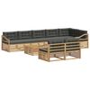 vidaXL Conjunto de sof&aacute;s de exterior 9 uds. Blanco y Antracita