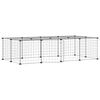 vidaXL Jaula para mascotas de 20 paneles puerta acero negro 35x35 cm