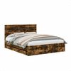 vidaXL Estructura de cama Roble ahumado 160 x 200 cm Madera Ingenieril