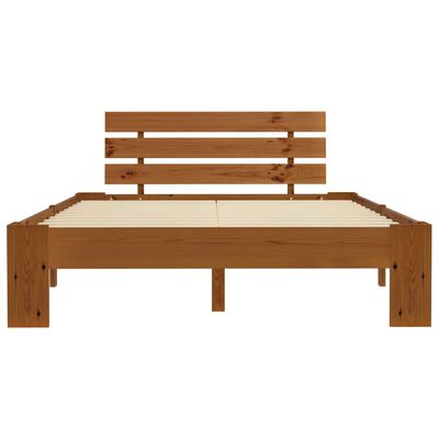 vidaXL Estructura de cama madera maciza pino marrón miel 140x200 cm