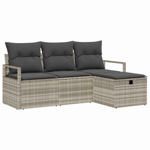 vidaXL Juego de Sof&aacute; 4 uds. 4-N&uacute;mero de plazas Gris Claro