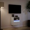 vidaXL Mueble de TV de pared con luces LED blanco 41x31x45 cm