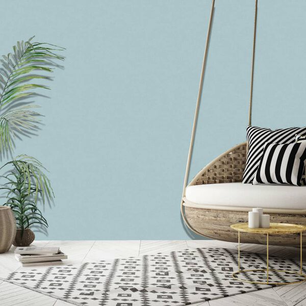 DUTCH WALLCOVERINGS Papel pintado azul claro liso