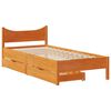 vidaXL Estructura cama con cajones madera maciza pino marr&oacute;n 100x200cm