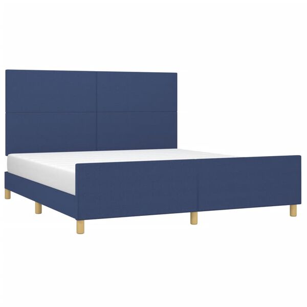 vidaXL Cama sin colch&oacute;n tela azul 160x200 cm
