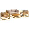 vidaXL Juego de sal&oacute;n de jard&iacute;n modular de 5 piezas Natural