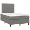 vidaXL Cama box spring con colch&oacute;n tela gris oscuro 120x190 cm