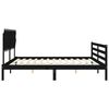 vidaXL Estructura de cama con cabecero madera maciza negro 200x200 cm