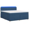 vidaXL Cama box spring con colch&oacute;n con cabecera Azul 140 x 190 cm Tela