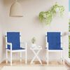 vidaXL Coj&iacute;n silla jard&iacute;n respaldo bajo 2 uds tela Oxford azul