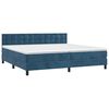 vidaXL Cama box spring con colch&oacute;n terciopelo azul oscuro 200x200 cm