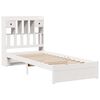 vidaXL Cama con estanter&iacute;a sin colch&oacute;n madera maciza blanco 90x200 cm