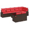vidaXL Conjunto de sof&aacute; de jard&iacute;n 9 uds. Marr&oacute;n rat&aacute;n sint&eacute;tico