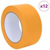 vidaXL Cintas de Enmascarar para Pintores 12 pcs Amarillo 50mm x 50m