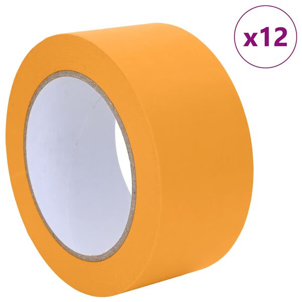 vidaXL Cintas de Enmascarar para Pintores 12 pcs Amarillo 50mm x 50m