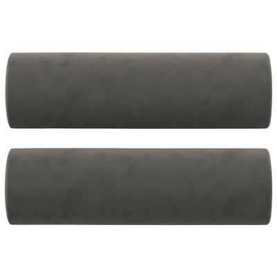 vidaXL Sofá 2 plazas almohadas y cojines terciopelo gris oscuro 120 cm
