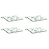 vidaXL Cojines de silla 4 uds tela estampado de hojas 40x40x4 cm