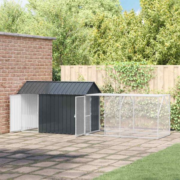 vidaXL Jaula para Aves Antracita 416,5 x 103 x 142 cm