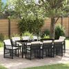 vidaXL Conjunto de Comedor de Jard&iacute;n 9 pcs Negro rat&aacute;n sint&eacute;tico