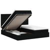 vidaXL Cama otomana con colch&oacute;n con cabecera 2 uds. Negro Tela
