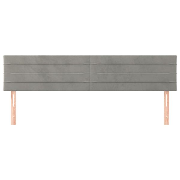 vidaXL Cabeceros terciopelo gris claro 200x5x78/88 cm