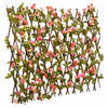 vidaXL Enrejado valla expansible de hiedra artificial rosa 180x60 cm
