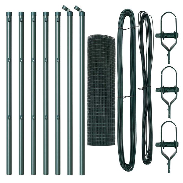 vidaXL Poste de Valla Verde 10 x 0,6 m (malla de 12 x 12 mm)