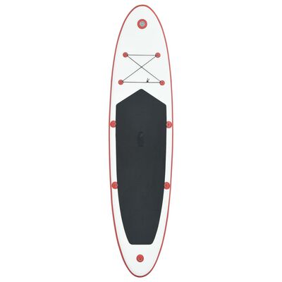 vidaXL Set de paddel surf tabla SUP inflable rojo y blanco