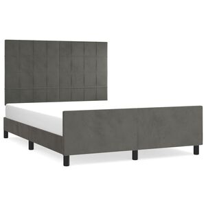 vidaXL Estructura de cama sin colch&oacute;n terciopelo gris oscuro 140x200cm