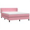vidaXL Cama box spring con colch&oacute;n terciopelo rosa 140x220 cm