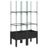 vidaXL Jardinera con enrejado PP negro 80x40x142,5 cm