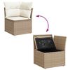 vidaXL Conjunto de sof&aacute;s de jard&iacute;n 6 pcs Beige y Crema Rat&aacute;n sint&eacute;tico