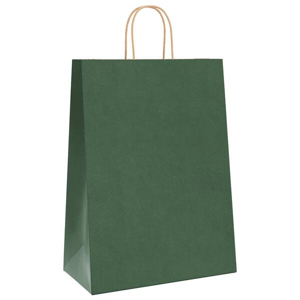 vidaXL Bolsas de papel con asas 250 uds verde 32x17x44 cm