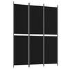 vidaXL Biombo divisor de 3 paneles de tela negro 150x200 cm