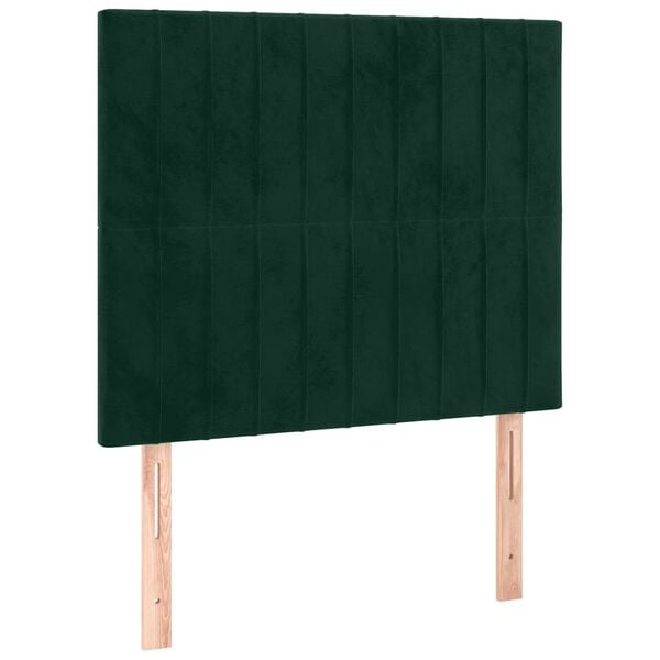 vidaXL Cabecero de cama verde oscuro 80x5x118/128 cm Terciopelo