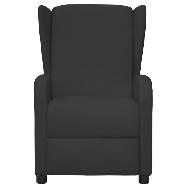 vidaXL Sillón orejero elevable de masaje cuero sintético negro