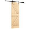 vidaXL Puerta Corredera 70 x 210 cm Natural y negro