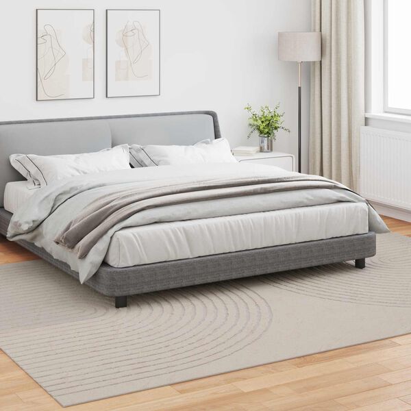 vidaXL Alfombras de &aacute;rea HUARTE Crema 340 x 240 cm Poli&eacute;ster