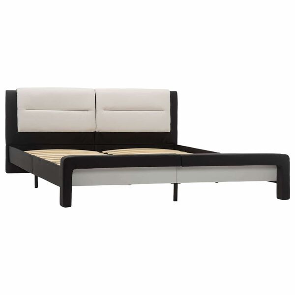 vidaXL Estructura de cama Negro 218 x 132 x 86.5 cm Cuero sint&eacute;tico