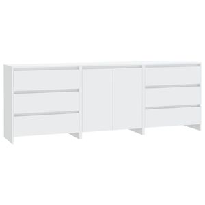 vidaXL Aparador de 3 piezas madera manufacturada blanca