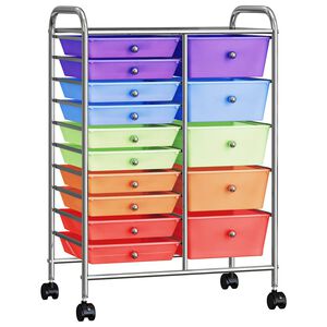 vidaXL Carrito de almacenaje port&aacute;til XXL 15 cajones pl&aacute;stico multicolor