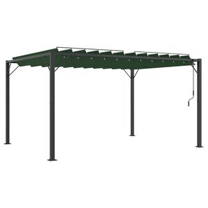 vidaXL Gazebo con techo ajustable Verde 3 x 4 x 2,14 m Tela y Aluminio